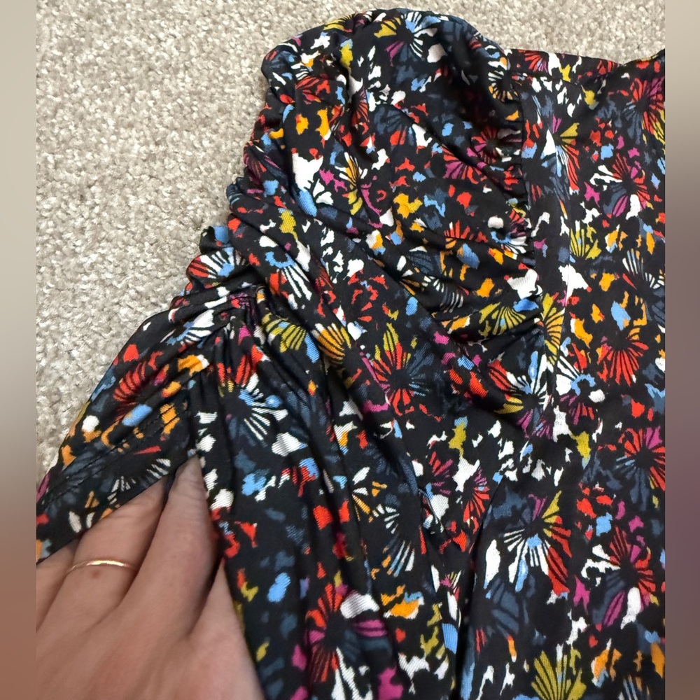 Tanya Taylor Multicolor Floral Effie Ruched Dress - size Medium - Picture 11 of 16
